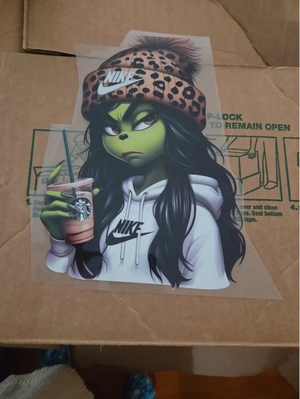 Grinch girl iron patch